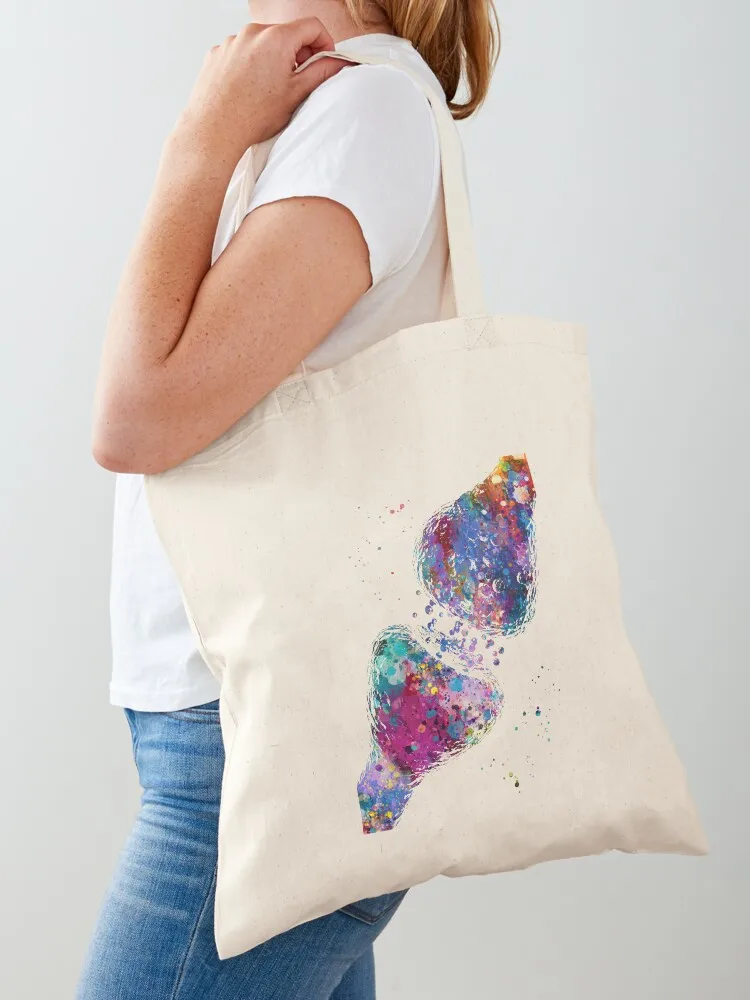 Synapse of Neurotransmitters Tote Bag امرأة المتسوق حقيبة أكياس التسوق القابلة لإعادة الاستخدام حقيبة اليد أكياس الحلوى للسيدات