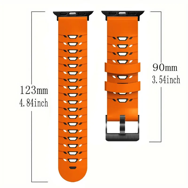 애플워치 울트라 밴드 49mm 45mm 44mm 42mm 실리콘 스트랩, 아이워치 시리즈 9 8 7 6 se 액세서리용