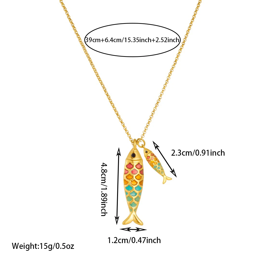 Stainless Steel Colorful Oil Drip Lucky Fish Pendant Necklace For Women Ocean Fashion New Neck Jewelry Party Gift Bijoux