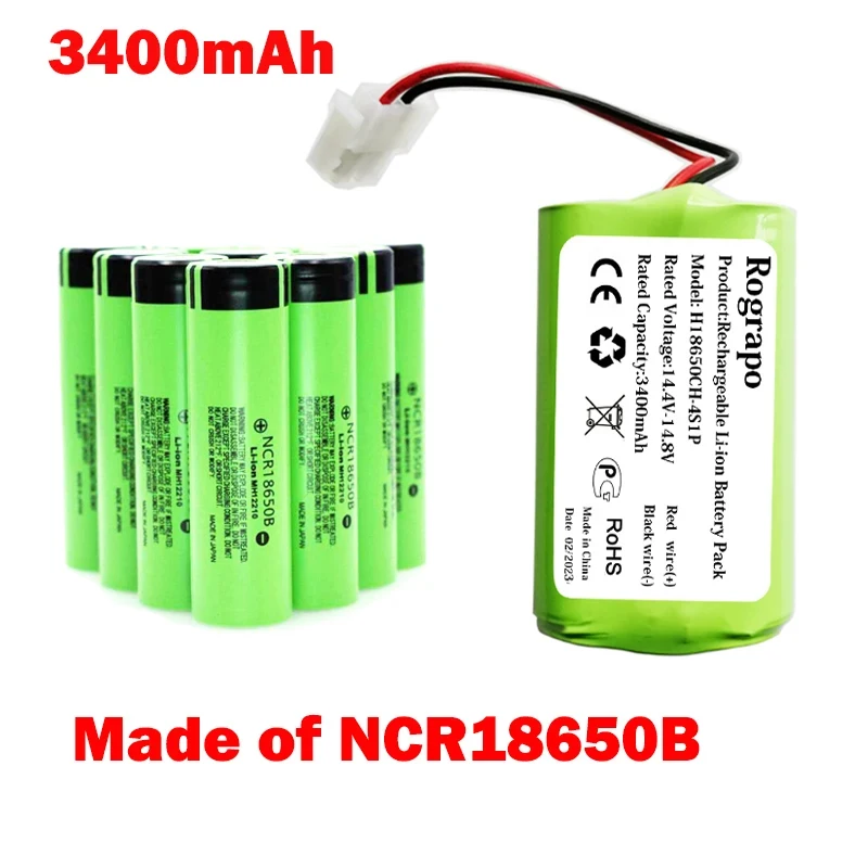 New 2800mAh-3400mAh 18650B4-4S1P-AAF-4 Battery For Chuwi / Polaris / Kitfort / DIBEA / Ecovacs / iBoto / iLife / Genio Robotic