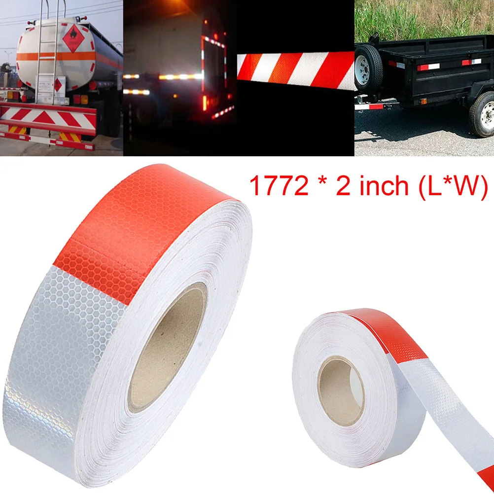 

5cm*45M Reflective Tape Roll White and Red Trailer Conspicuity Dot Sfety Warming Tape Reflective for Vehicle