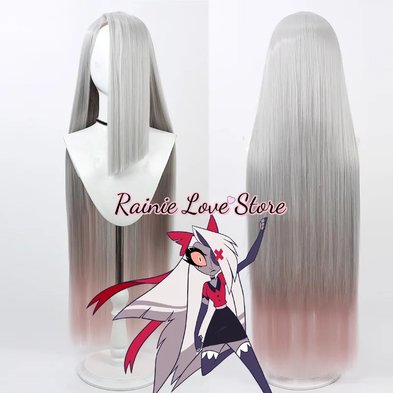 Latest ReadyStock-Hazbin Cosplay Hotel Vaggie Cosplay Vaggie Wig Vaggie White Wig Women Men Halloween Carnival Cosplay Wig