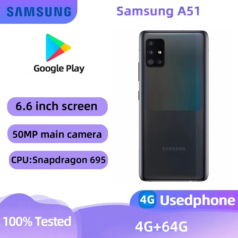 Samsung-teléfono inteligente Galaxy A51 4g, Exynos 9611, pantalla de 6,5 pulgadas, cámara de 48MP, Android, Original, usado