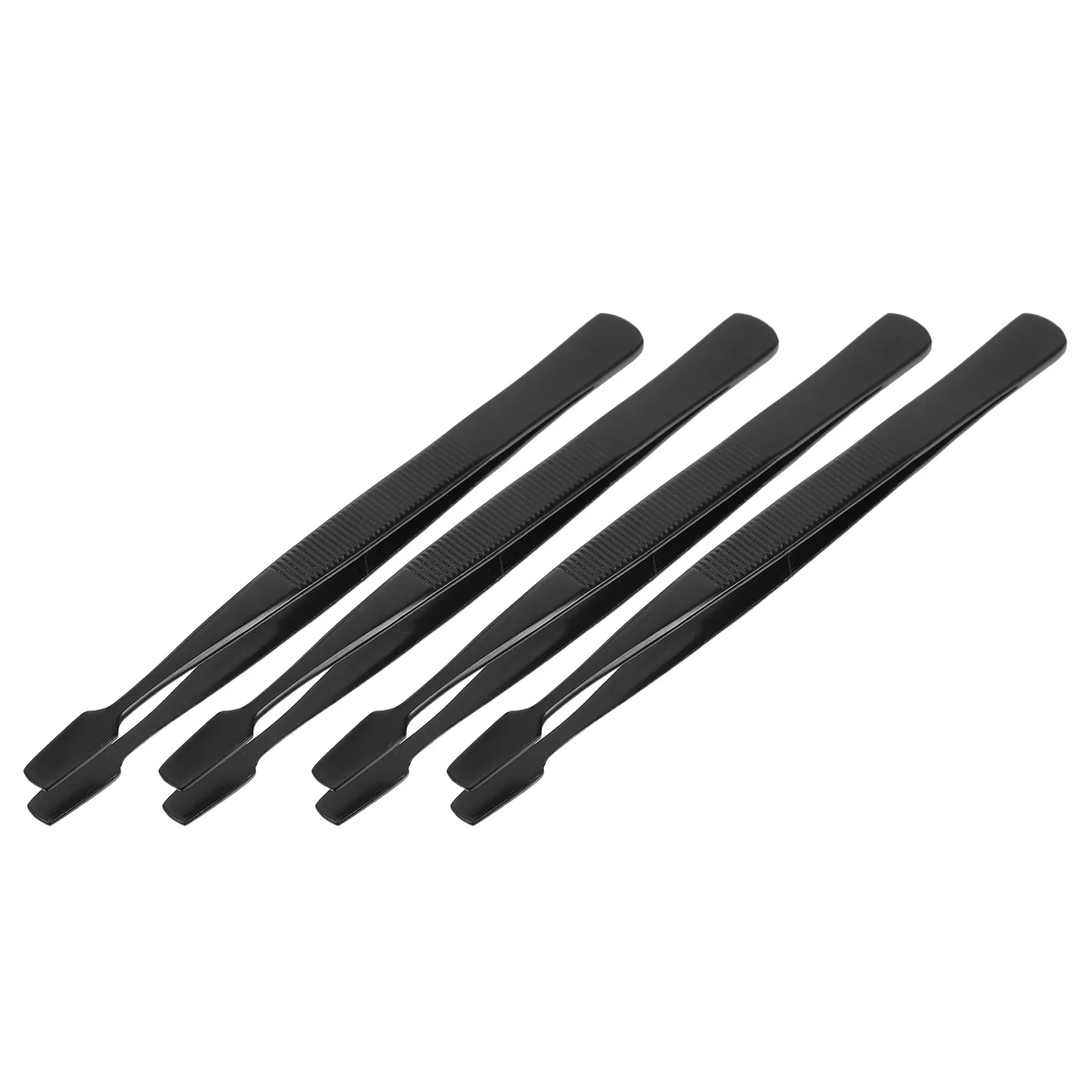 4Pcs Philatelic Tweezers Straight Tip Black Stainless Steel Stamp Tongs for Precise Stamp Handling Smooth Edge Anti Static
