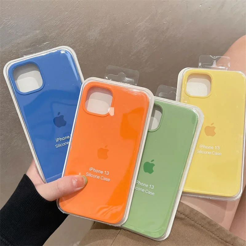 الأصلي السائل سيليكون حالة الهاتف آيفون 16 15 14 11 12 13 برو ماكس أبل حالات آيفون 13 12 15 16 زائد غطاء الشعار الكامل