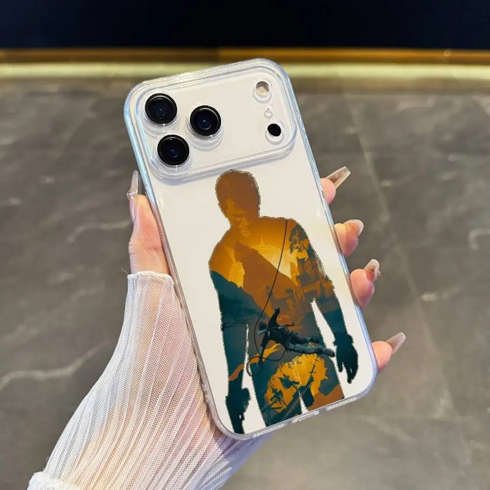 Custodia per telefono S-Sic Parvis M-Magna U-Uncharted iPhone 17,16,15,14,13,12,11 Pro,Max,Plus,X,XS,XR,SE4,E Mini Cover morbida trasparente