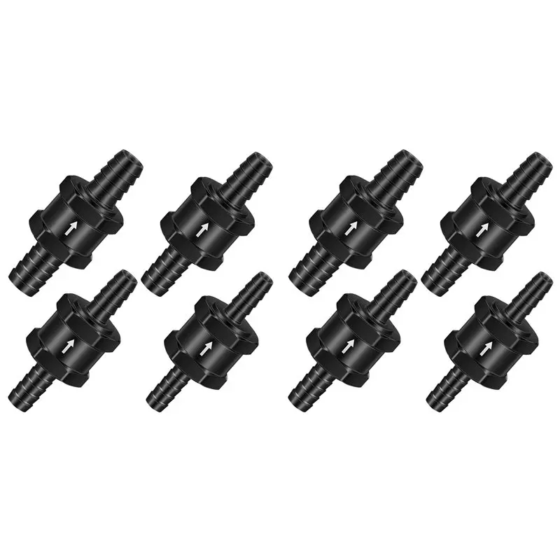 Efficientt-1/4 Inch 5/16 Inch 3/8 Inch 1/2 Inch Fuel Non-Return Inline One-Way Check Valve Suitable For (8 Pieces Black
