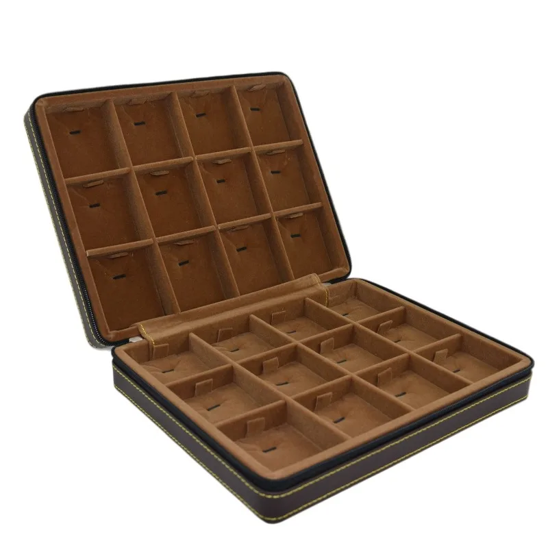 

Fold in half and open the portable jewelry box, ring necklace pendant storage display zipper bag.