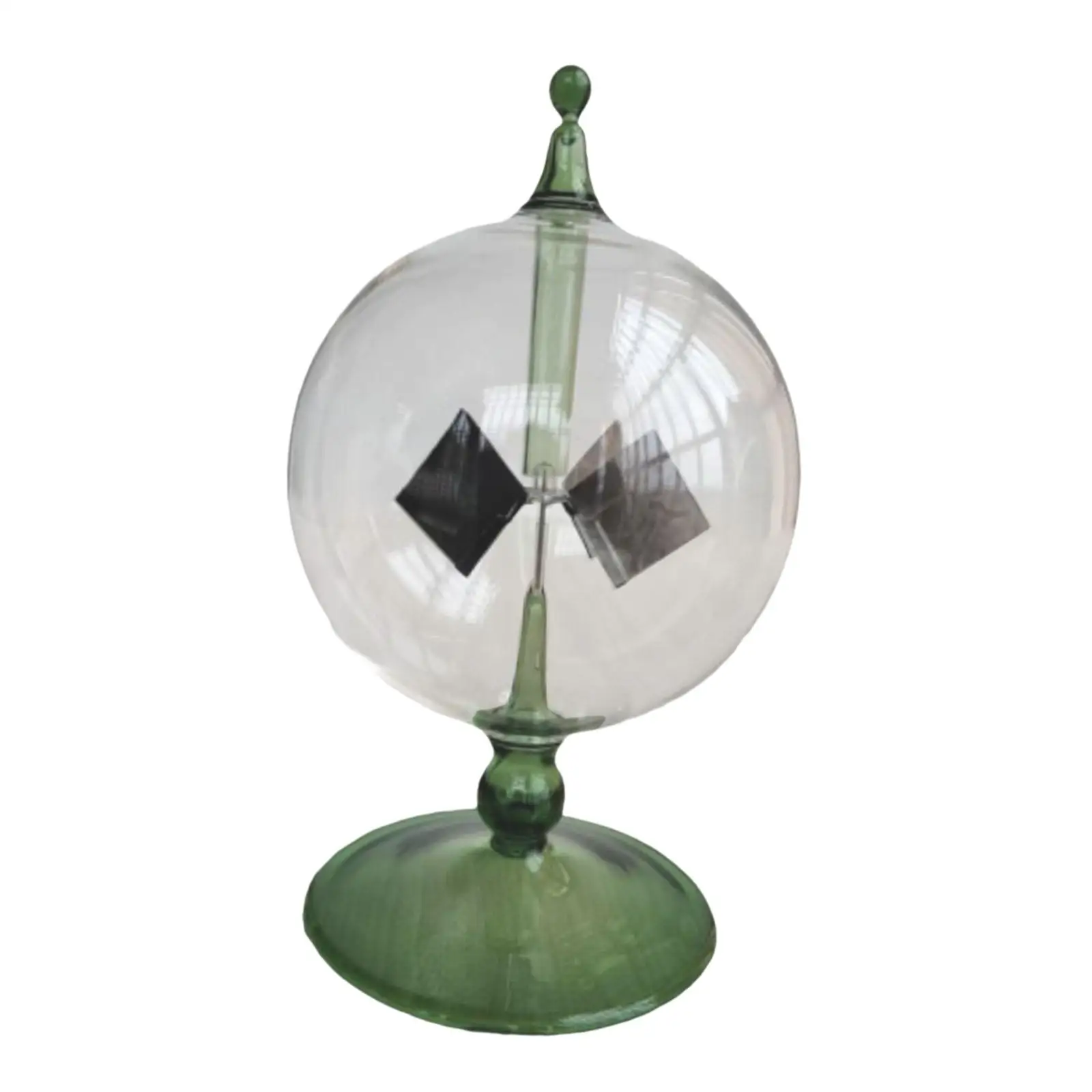Round Leaves Glass Radiometer Windmill Science Desk Toy for Office Study Room Solar Energy Measurement