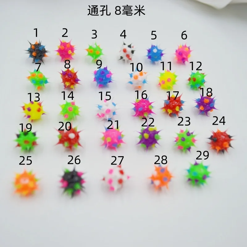 100pcs/lot  Spike Koosh Ball Beads Whole Hole For Chain Bracelt Body piercing jewelry Accessory