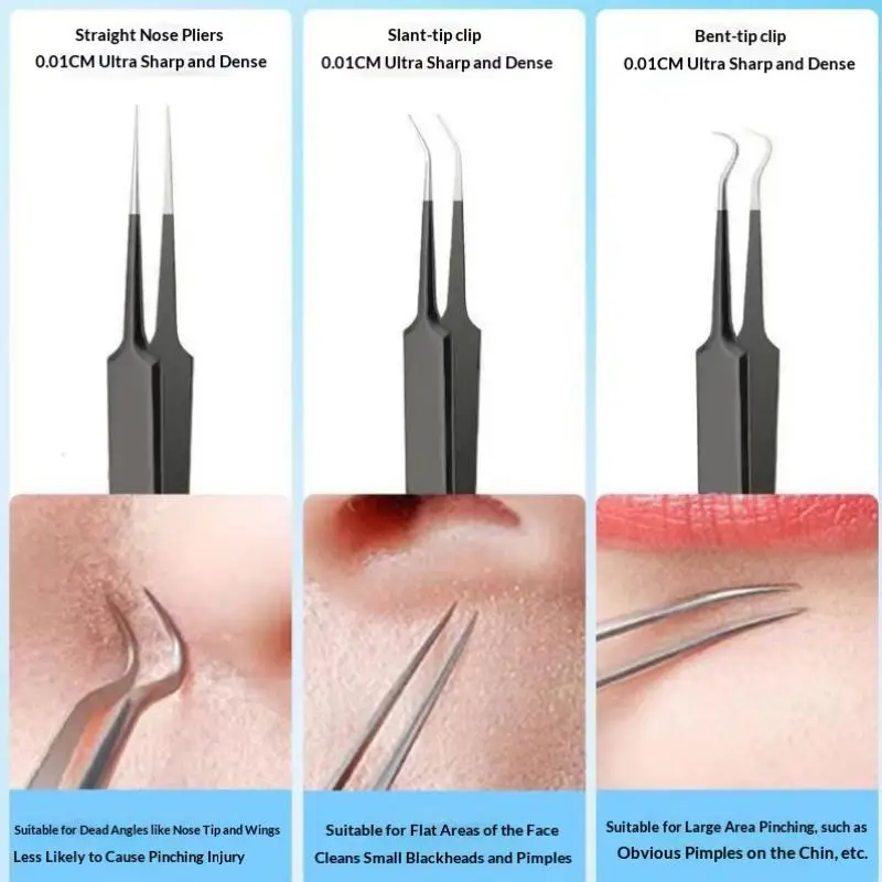 Pimple Removal Tool Blackheads  Remover Face Cleaning Kit Black Dots Remover  Tool Pimple Patches  Set