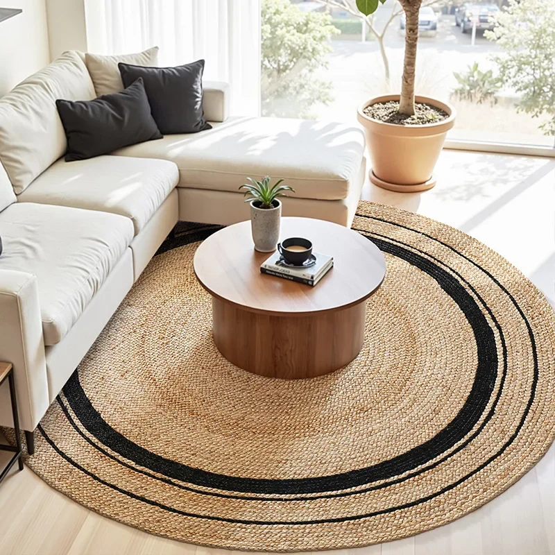 Пасторальный стиль, чайный домик, джут, круглый, ковер, ручная работа, кровать и завтрак.