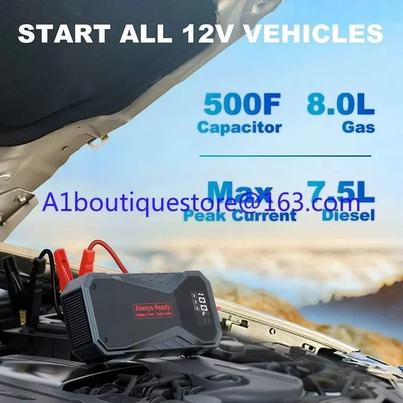 Latest Technology 1000A Super Capacitor Car Jump Starter Work Under -40 Degrees [No Battery] Inside the Booster