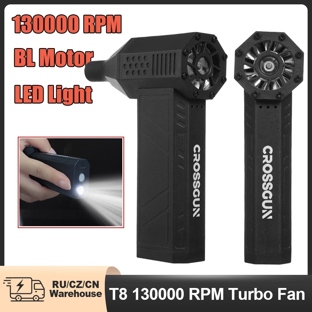 

CROSSGUN Jet Turbo King Kong Jetfan Strong Fan Portable Handheld With LED Lighting Dust Elimination Computer hurricane storm X3