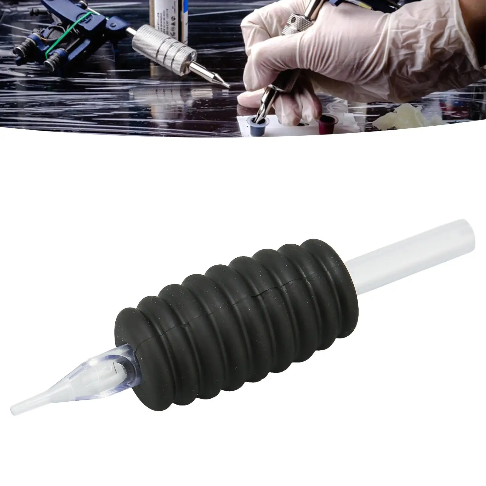 Disposable Tattoo Tubes, Black Stable Holding, Prevent Slipping, Individual Packaging