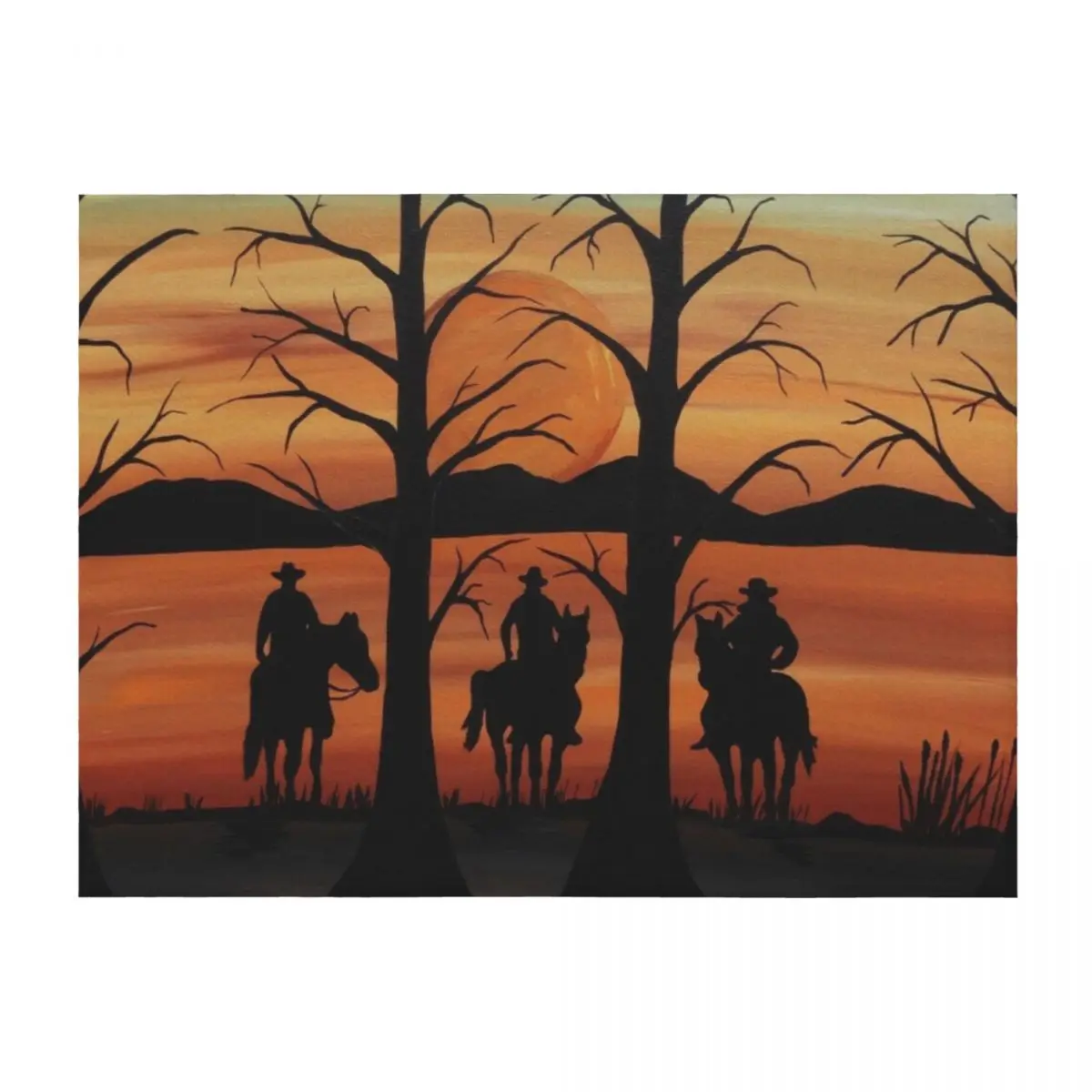 

cowboys and horses Throw Blanket decorative for sofa Warm Large Blankets