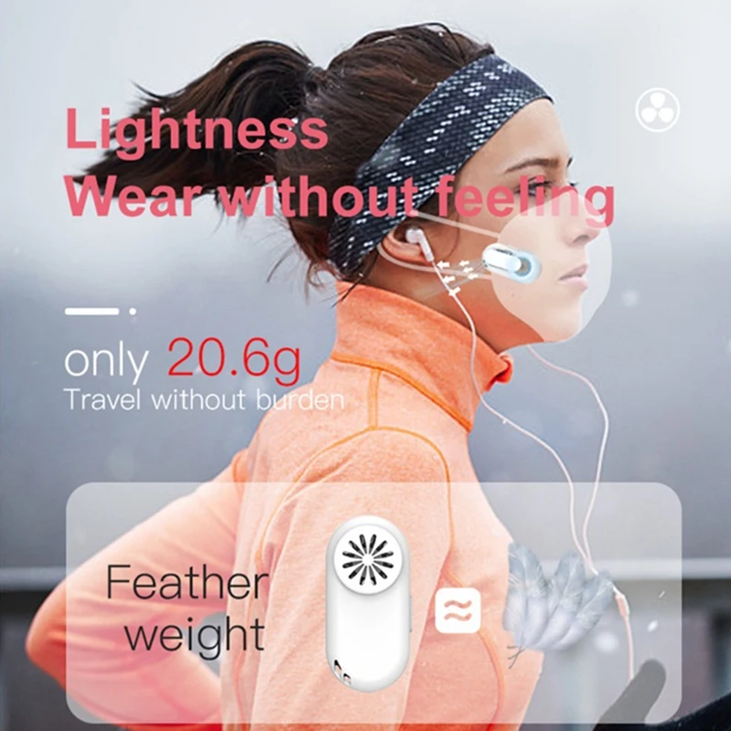 ポータブルで再利用可能なクリップオンマスク,スポーツ冷却エアフィルター,タイプC UV-C消毒ランプ,ミニエキゾーストファン
