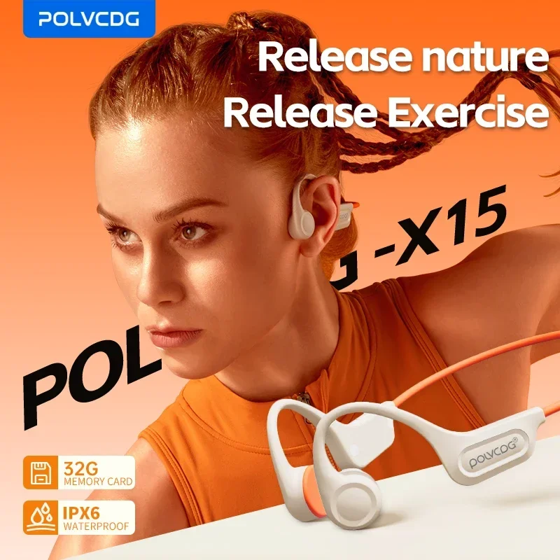 POLVCDG Bone Conduction 32G Ear Hook Bluetooth Earphone IPX5 Waterproof sports Running Cycling Wireless Bluetooth headset-x15