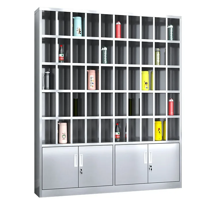 Customized water cup cabinet Workshop staff water cup storage cabinet Multi-grid water cup placement cabinet Multi-layer stainle