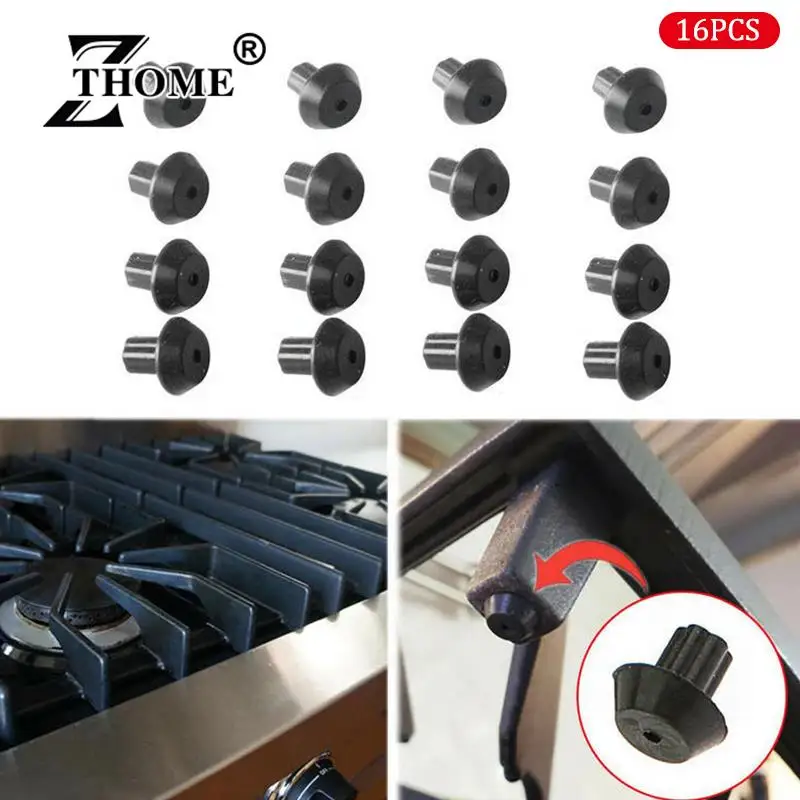 Imagem -02 - Gás Range Burner Grate pé Fogão Compatível Pés de Borracha Peças de Reposição 16 Pcs