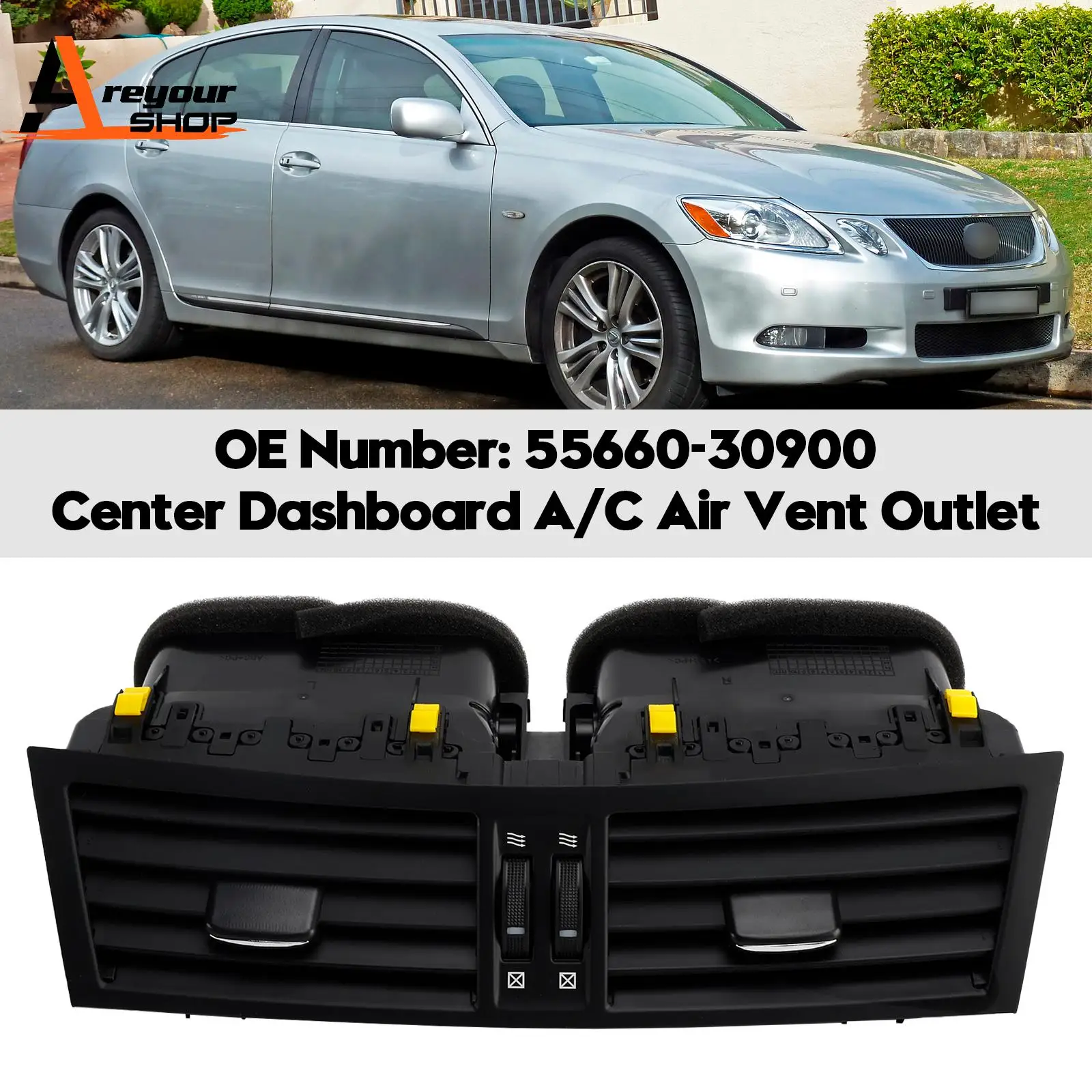 

Center Dashboard A/C Air Vent 55660-30900 for Lexus GS350 GS450H 2006 2007 2008 2009 2010 2011