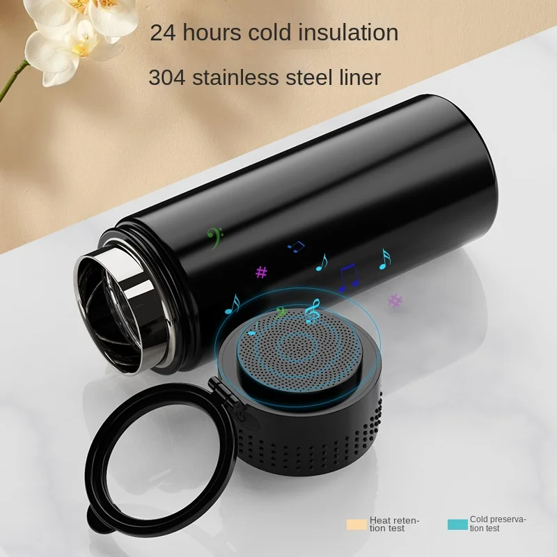 

Bluetooth Audio Thermos Outdoor Cycling Mountaineering Portable Wireless Bluetooth Audio Box with Water Cup