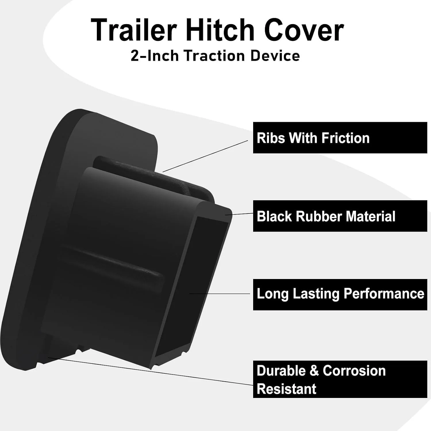 2 Inch Universal Tow Hitch Covers Trailer Hitch Cover Tube Plug Insert Car Exterior Accessories Receiver Tube Hitch Plug