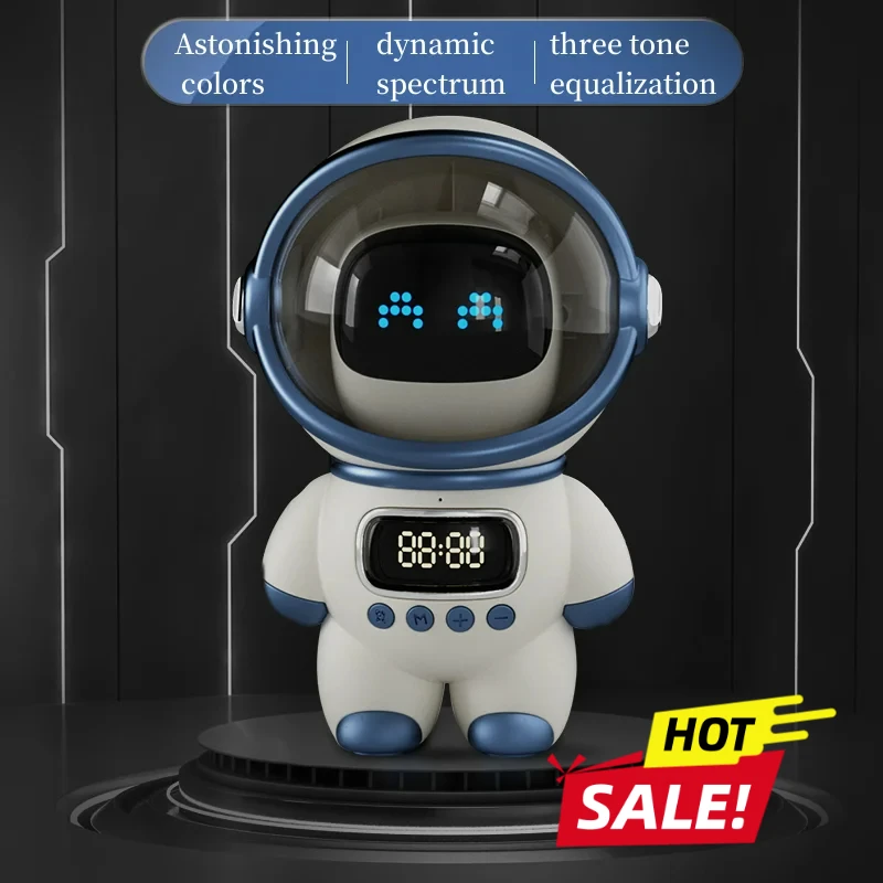 

2026 Новый портативный беспроводной аудиодинамик Smart Astronaut Bluetooth-динамик с ночником FM-радио сабвуфер музыкальный динамик