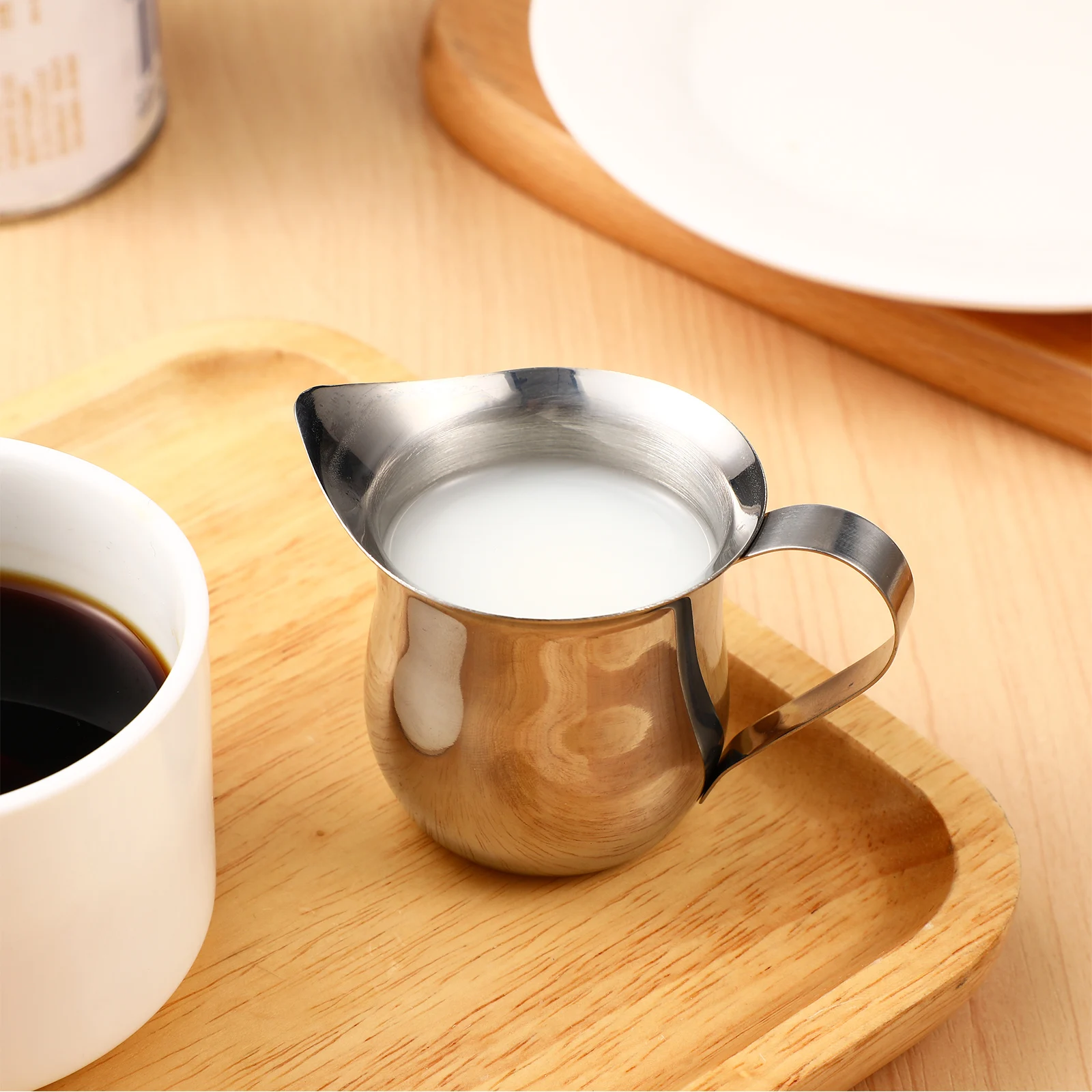 

3pcs 90ml Stainless Steel Milk Frothing Cup Small Pitcher for Espresso Jug with Ergonomic Handle Smooth Surface