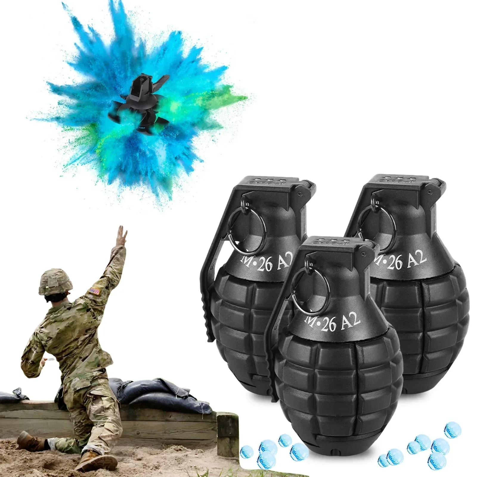 

Тактическая модель гранаты M67 (1/3 шт.) для страйкбола и пейнтбола, имитация дымовой гранаты, игрушечный реквизит для стрельбы
