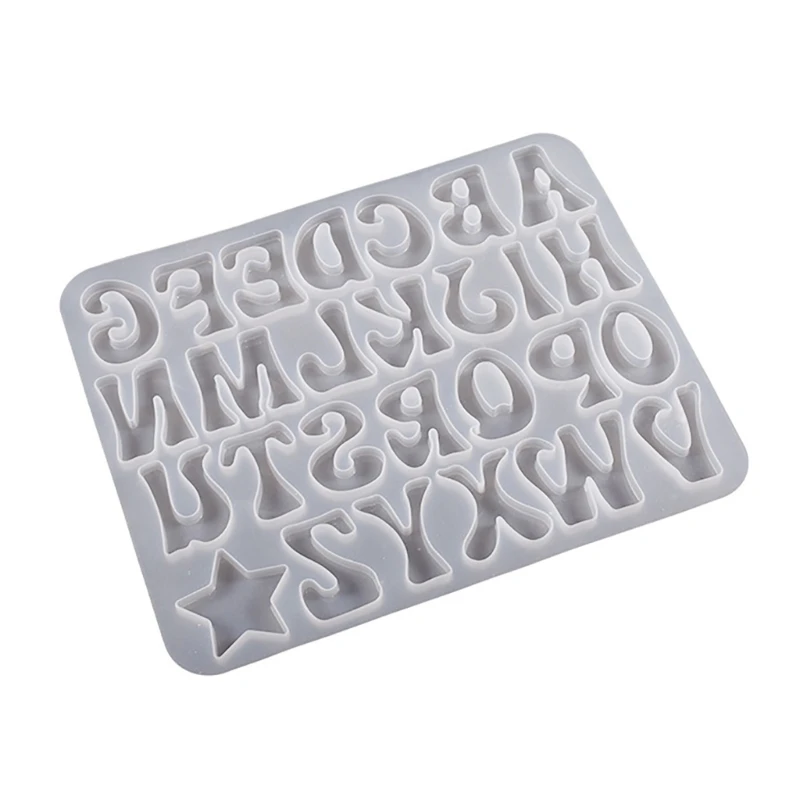 Number Pendant Alphabet Epoxy Resin Mould English Letter Silicone Mold DIY