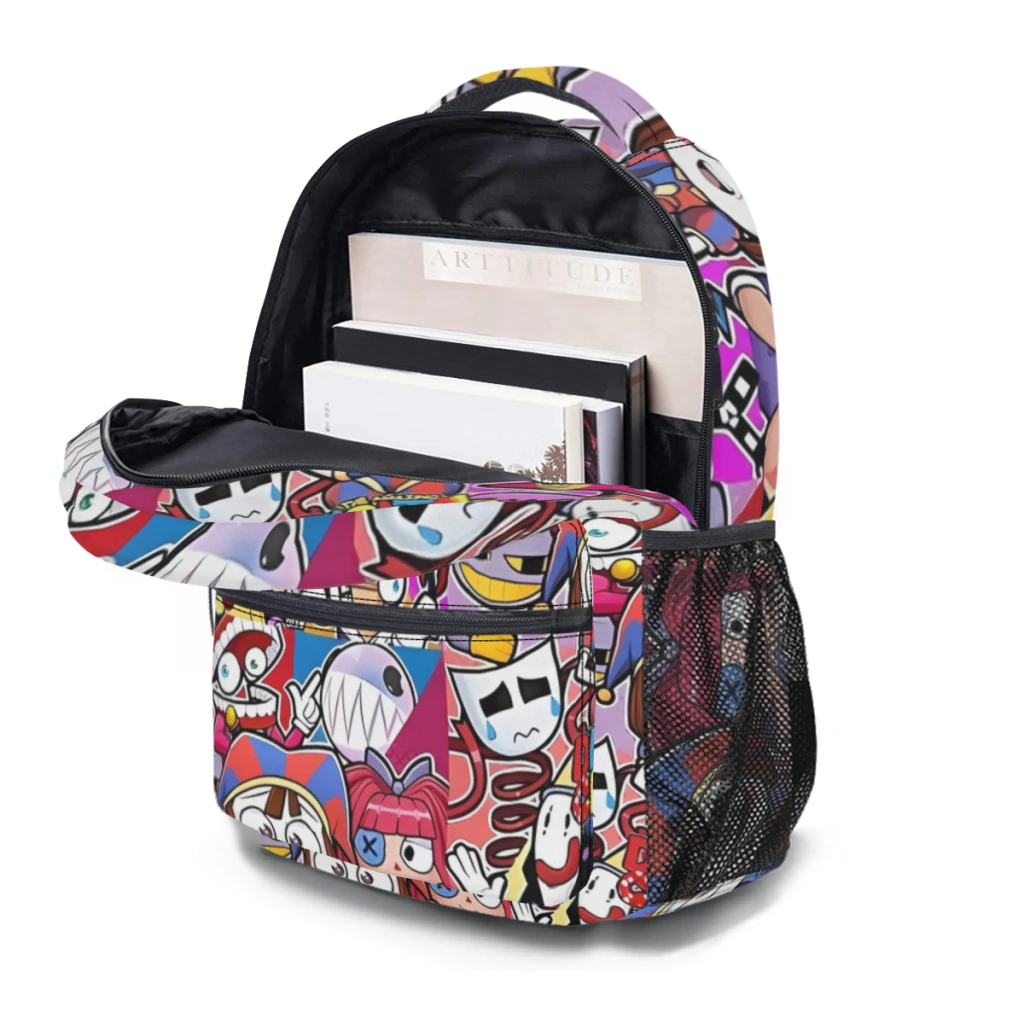 Die erstaunliche digitale Zirkus Fanart Schult asche für Mädchen große Kapazität Schüler Rucksack High School Schüler Rucksack 17 Zoll