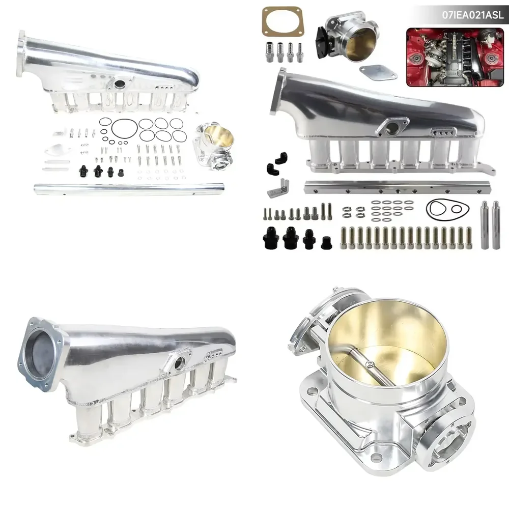 【2026 Hot Selling】 Aluminum Billet Intake Manifold for 2JZ for GE Includes Throttle Body and Fuel Rail New Condition