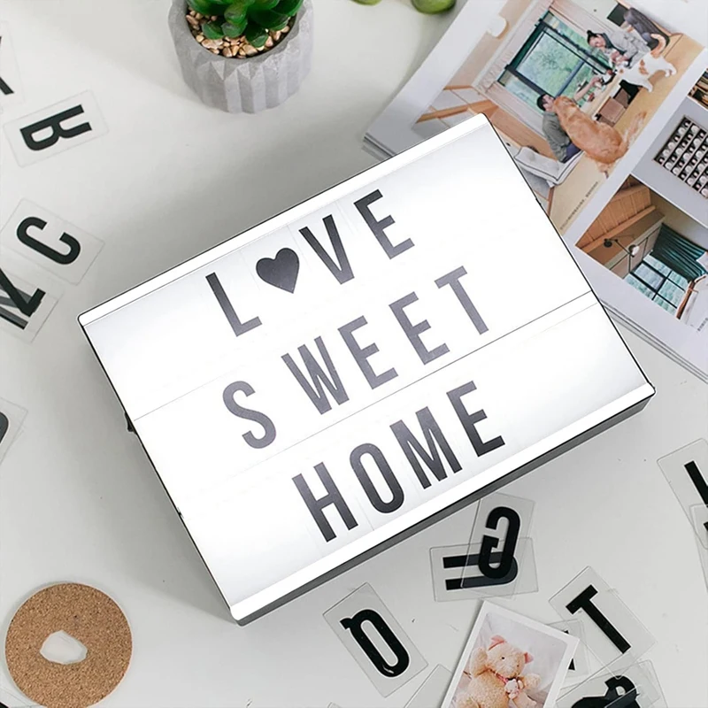 ¡CALIENTE! Caja de luz de cine, letreros de neón personalizados, caja de luz LED blanca cálida con letras, números, símbolos