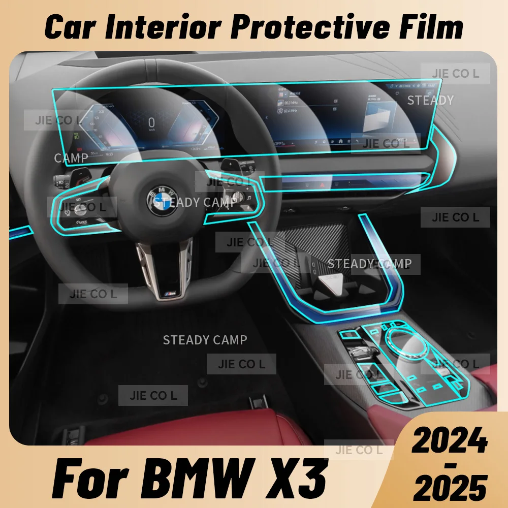 Anti-scratch Car Interior Center Console Media Dashboard Navigation TPU Protector Film For BMW X3 M50 2024 2025 Sticker