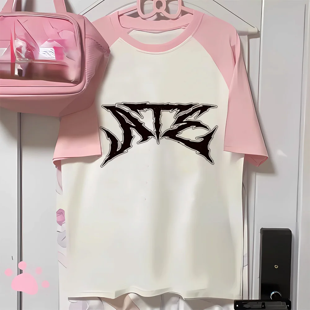 Ate Chk Chk Boom top tees female Breathable Pastel aesthetic streetwear korean clothes top tees graphic Retro Pop Culture