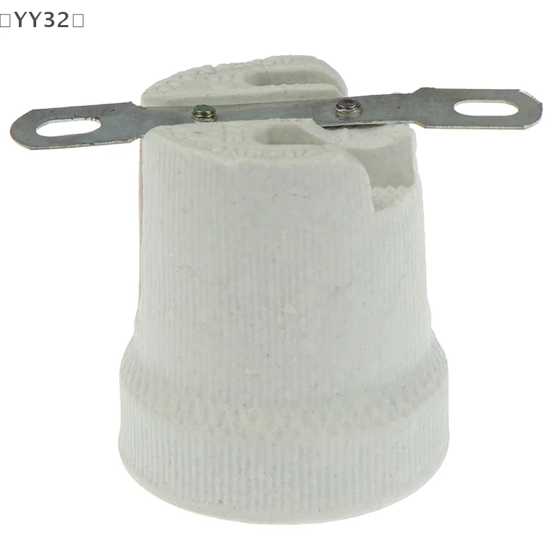 〔YY32〕Ceramic E27 Lamp Holder - Heatproof Waterproof Socket With Pure Copper Base, Compatible With E14/E40 Pendant Lights