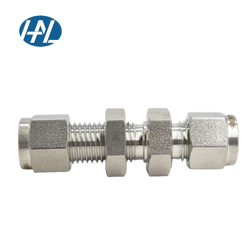 Swagelok Stainless Steel 316 Bulkhead Union Tube Fitting Straight Adapter Connectors Double Compression Pipe Fittings