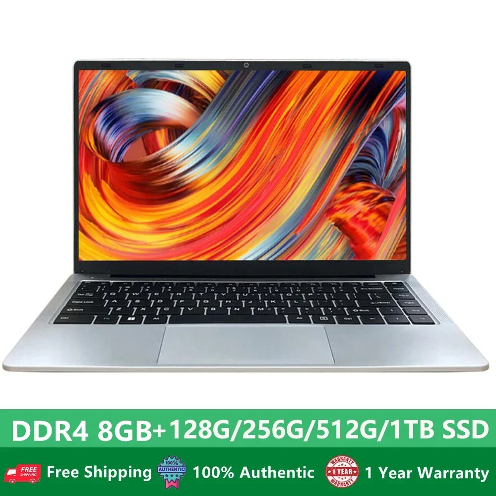 Notebook studencki Laptop do nauki 14,1 cala Intel Celeron N4000 8G RAM 128GB 256GB 512GB 1TB SSD PC Windows 10 Quad Core Laptop