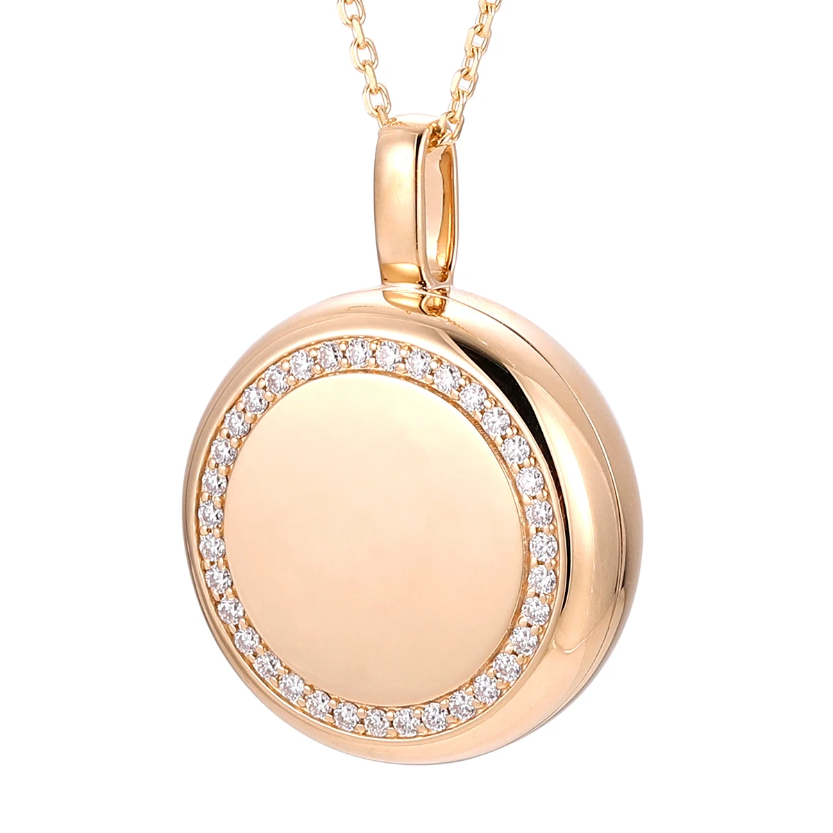 Provence 14K Moissanite Pendant for Women AU585 Solid Gold Necklace Pendant for Girl Round Shape Pendants Custom Luxury Jewelry