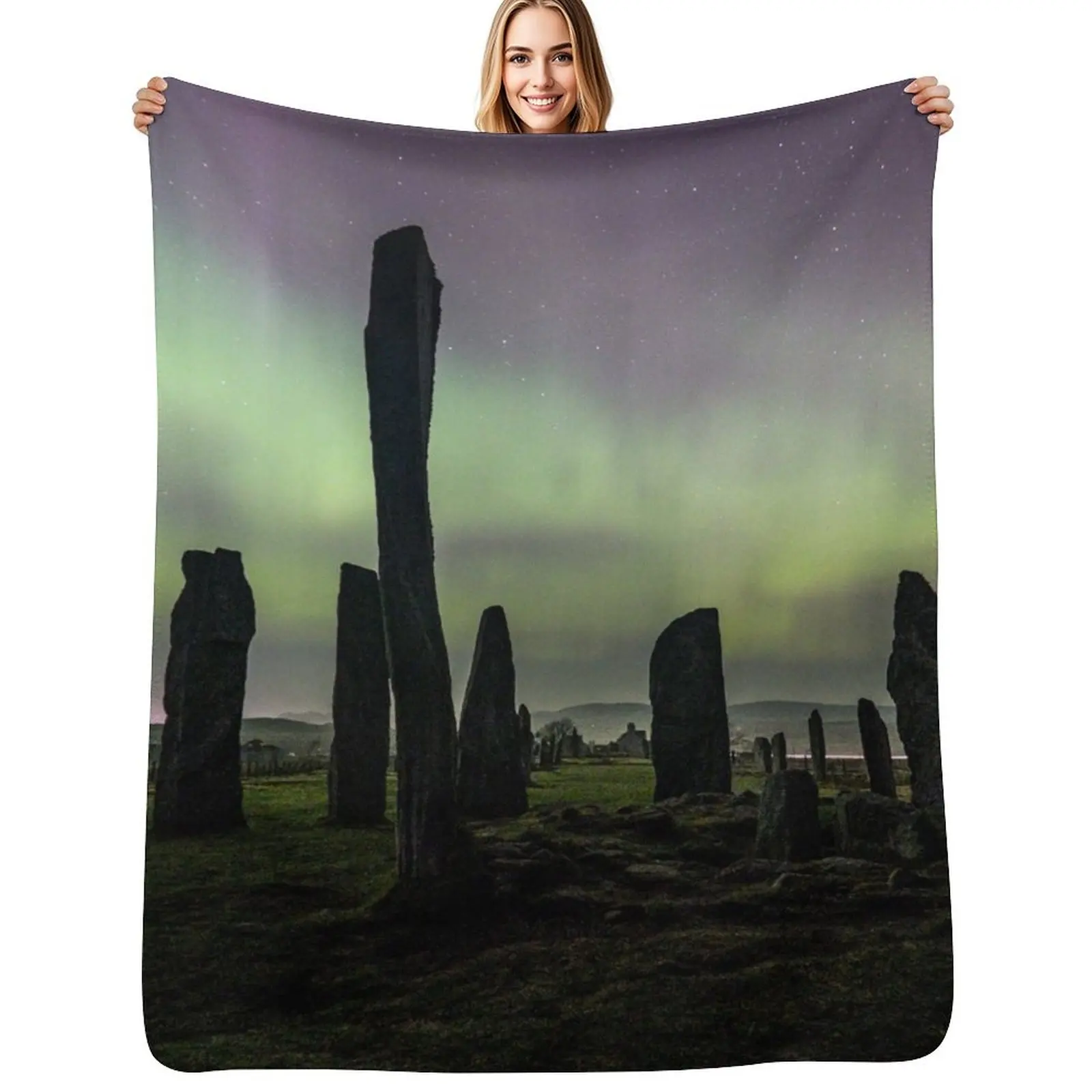 

Active Callanish Aurora Throw Blanket Winter beds Luxury Thicken Loose Flannel Fabric Blankets