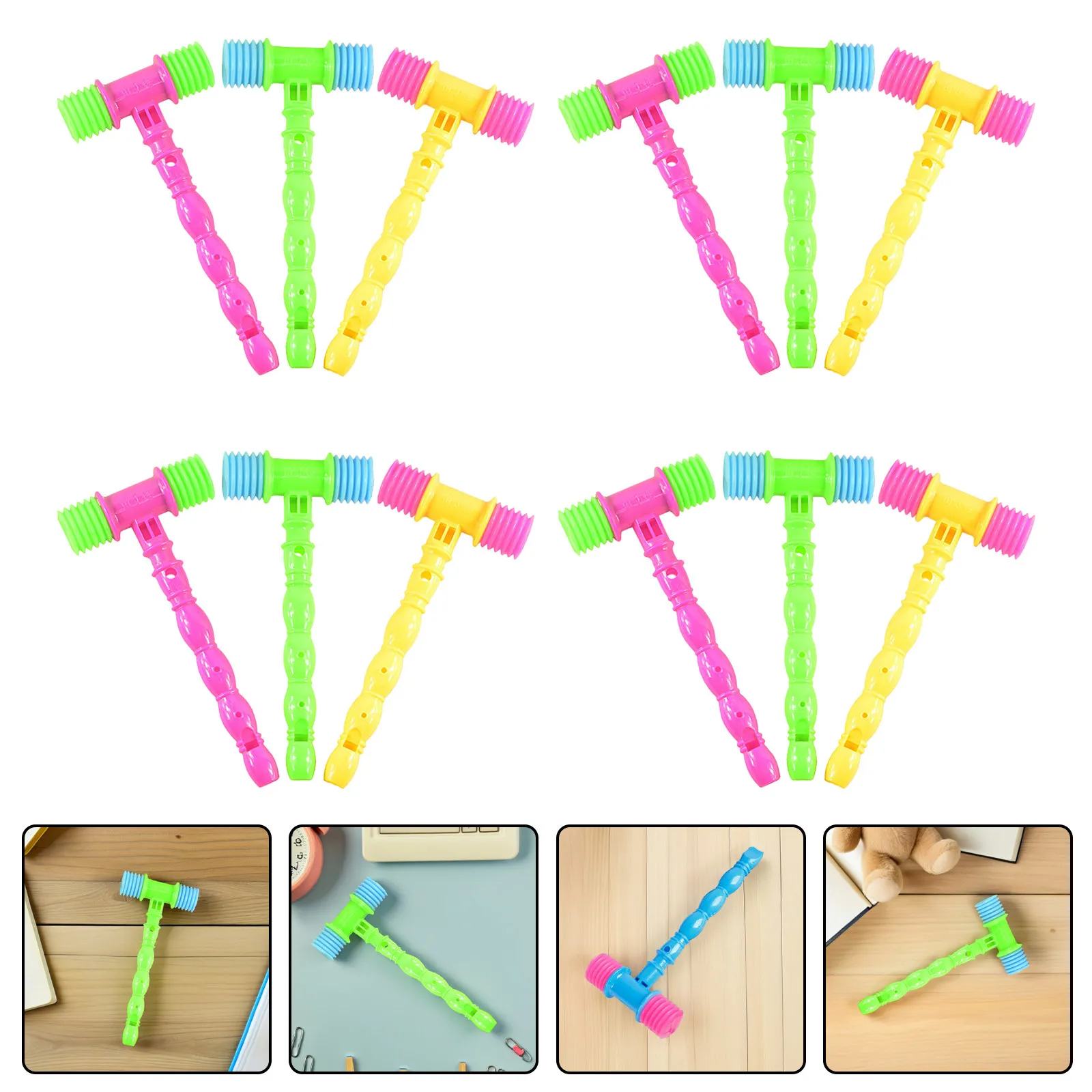 

Набор из 12 пластиковых молоточков для детей, развивающих моторику рук, с функцией имитации звука, для игр на улице, разные цвета