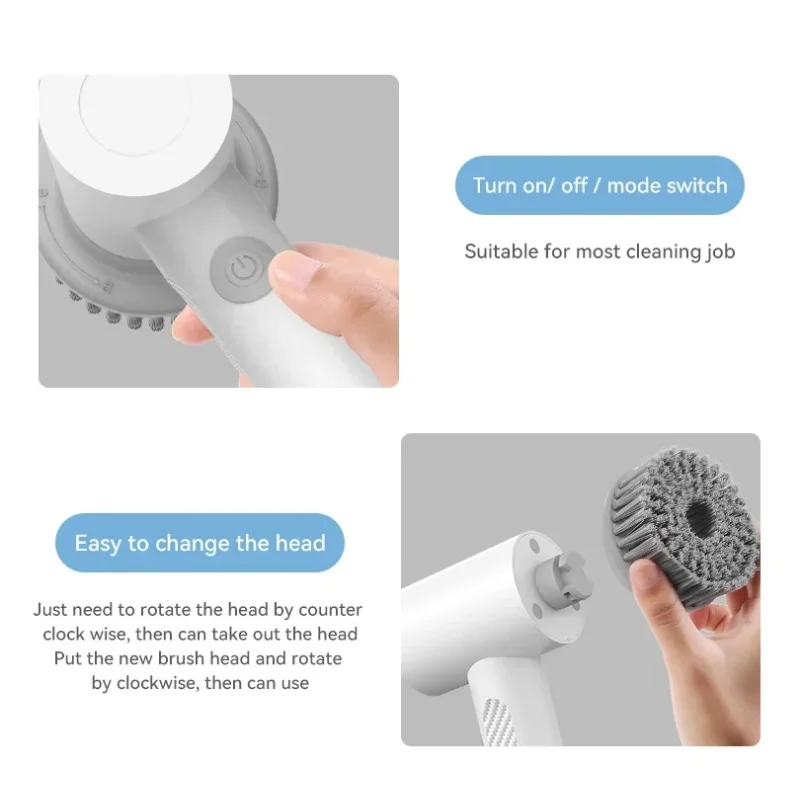 새로운 전기 청소 브러시 ​​가사 주방 식기 세척 브러시 욕조 타일 전문 청소 브러시