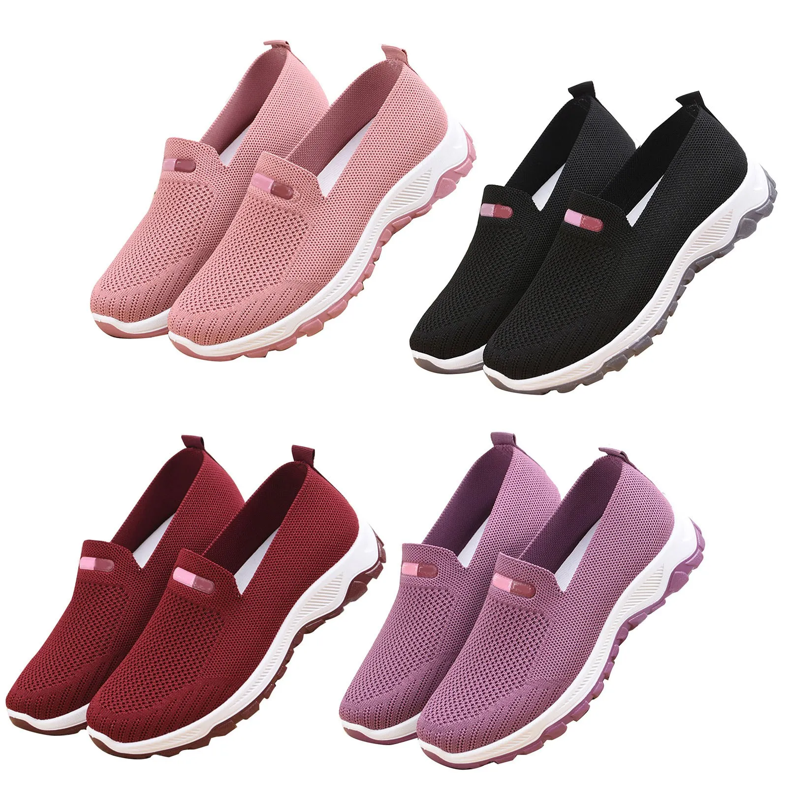 Zapatos de malla para mujer, zapatos informales de malla, zapatos sin cordones para mujer, tela de malla de suela suave, zapatillas informales para mujer para deportes diarios y al aire libre