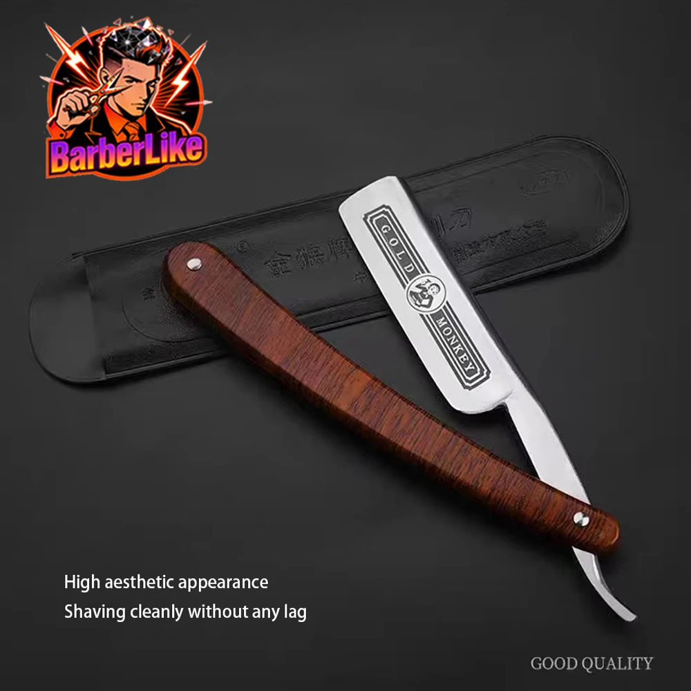 Classic Manual Barbershop Folding Straight Razor Shaving Knife Stainless Steel Men's Grooming Tool Gift