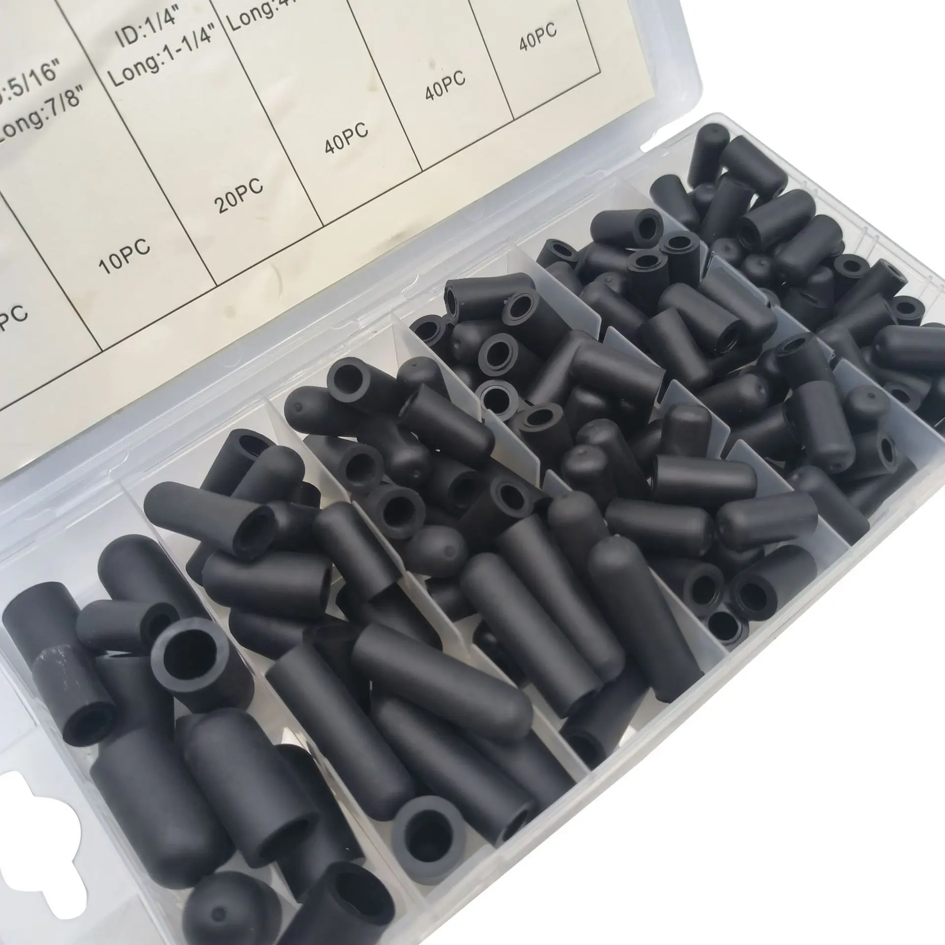 Black seal rubber protection 160pc rubber dust cap set