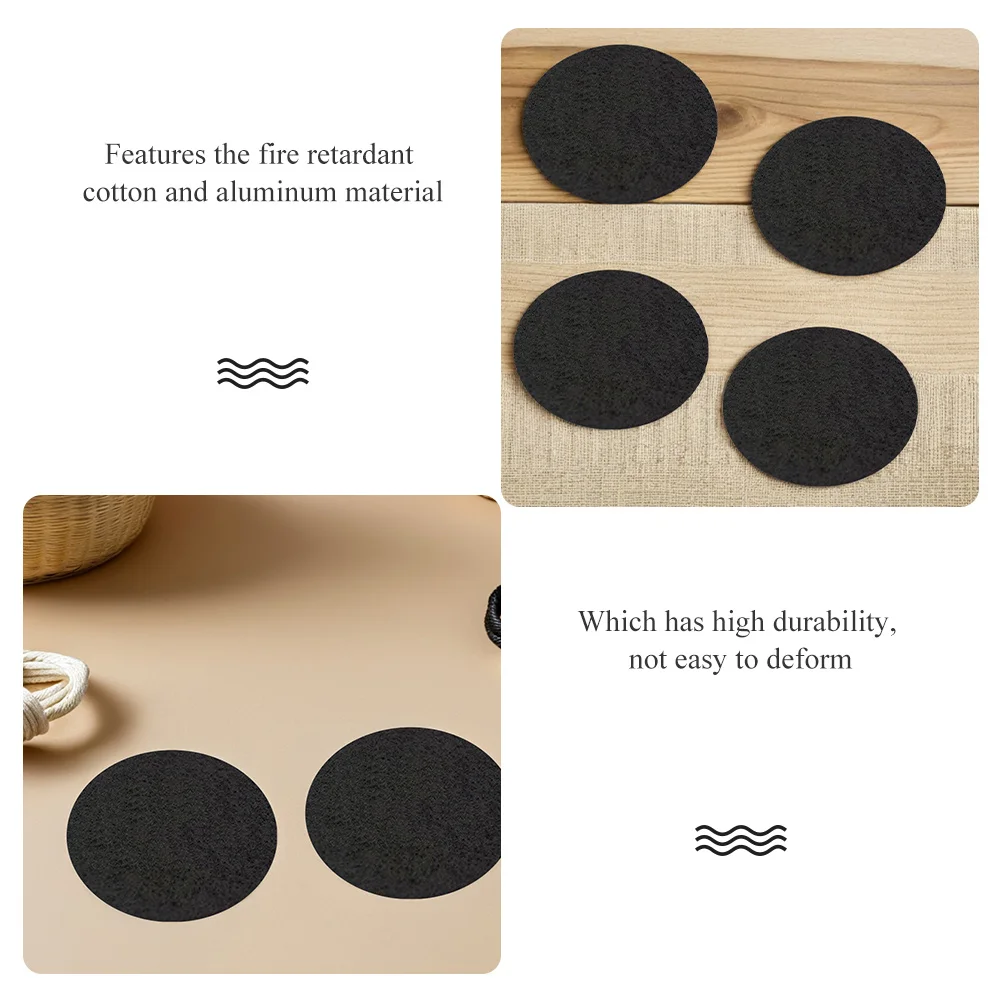8 قطعة حصيرة عازلة للحريق أسود مستدير مقاومة للحرارة مبخرة منصات ل مبخرة الرماد الماسك الحصير ارتفاع درجة الحرارة