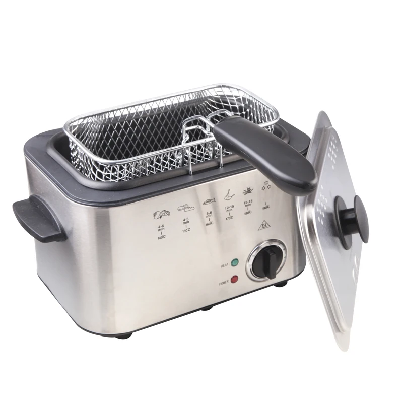 1.2L Stainless Steel Single tank Electric deep fryer smokeless French Fries Chicken grill multifunction MINI hotpot oven EU