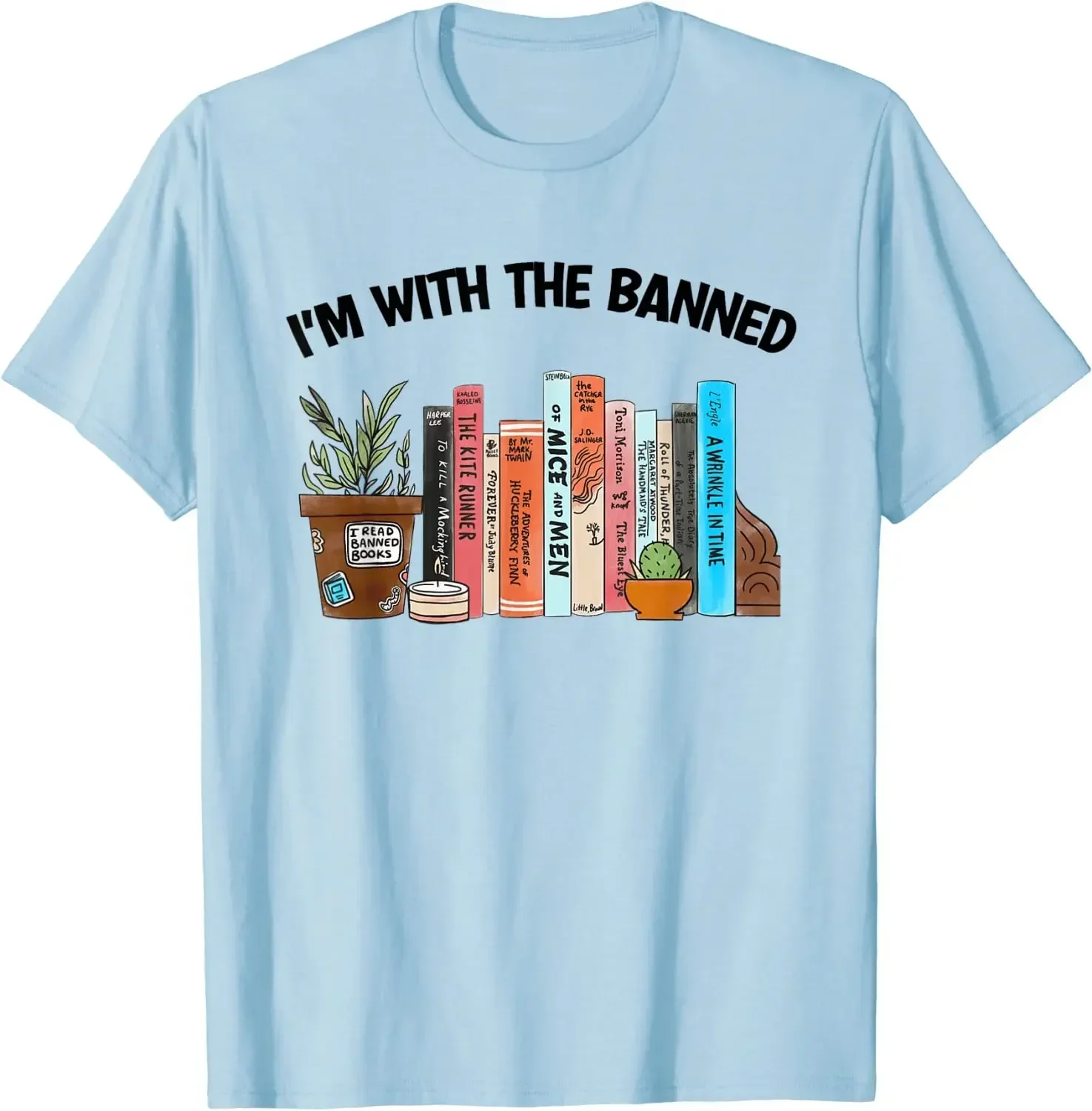 Happd Reader Clothes T-shirt graphique de bibliothécaire, style Y-Life, cadeaux, I'm with The Banned Cleaning, I Read Banned Cleaning Lovers