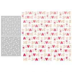MangoCraft 2PCs Love Hearts Plastic Stencils Decor DIY Scrapbooking Supplies Stencil For Cards Albums Craft Universal Background